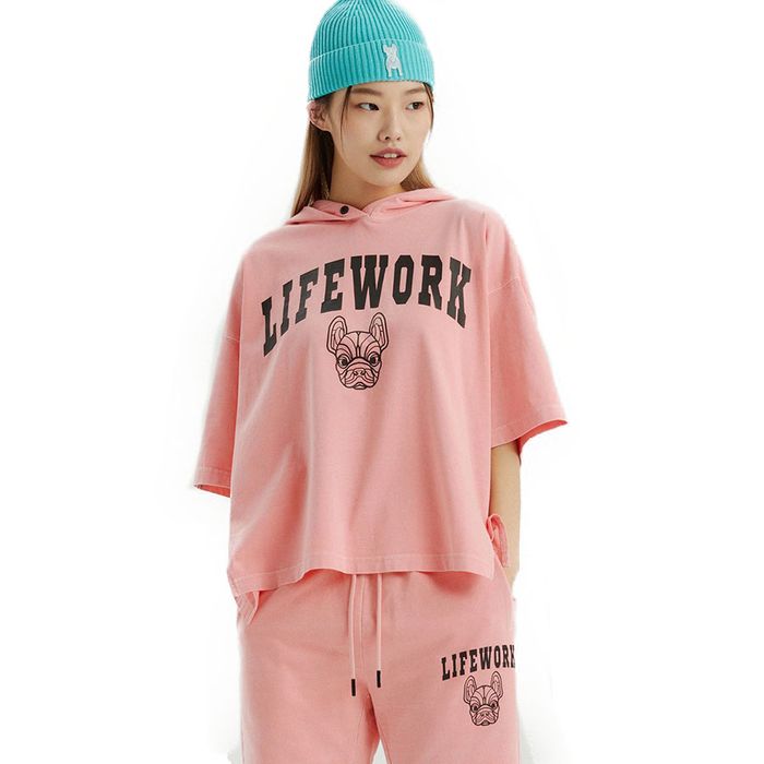 Bộ Quần Áo Cộc Tay LifeWork LW222HD811 Pink Có Mũ Trùm Đầu Màu Hồng