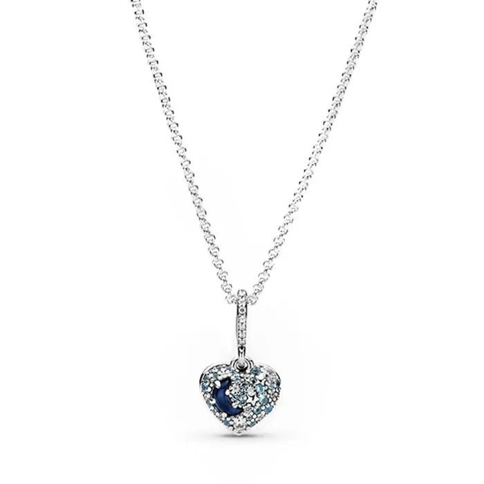 Dây Chuyền Bạc Pandora Moments Mặt Trái Tim, Mặt Trăng Và Ngôi Sao 399232C01 Màu Bạc