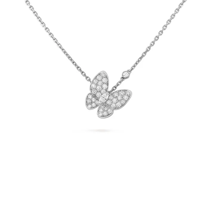Dây Chuyền Jewery Luxury Two Butterfly Pendant Màu Vàng Trắng