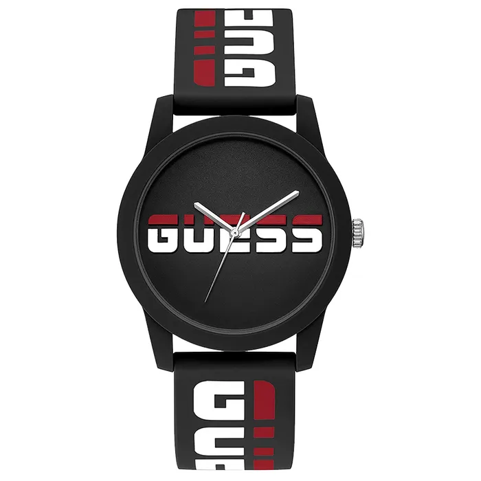 Đồng Hồ Nam Guess Men's Polycarbonate Quartz Watch With Silicone Strap GW0266G1 Màu Đen