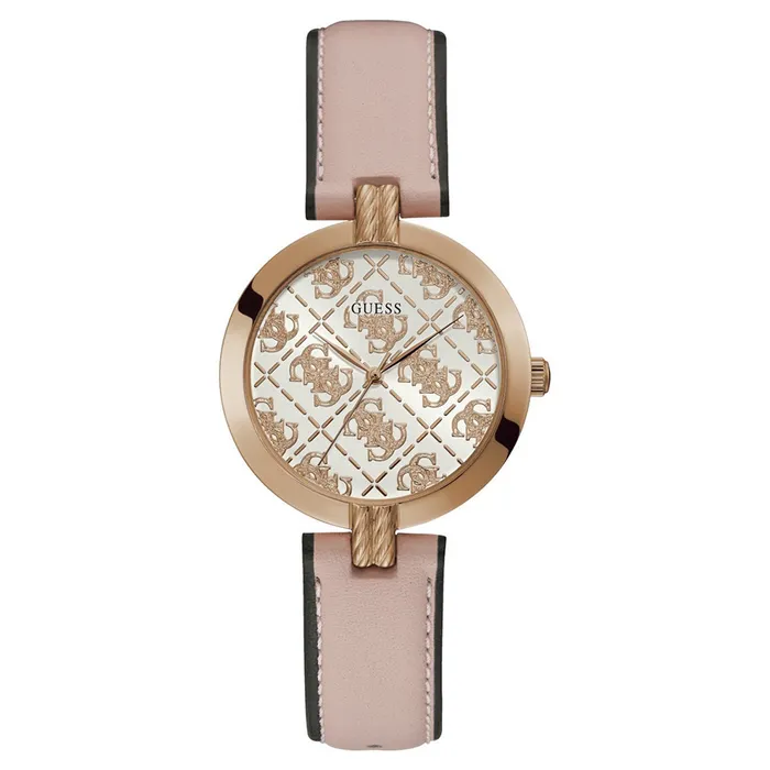 Đồng Hồ Nữ Guess Rose Gold-Tone Logo Analog Watch 35mm GW0027L2 Màu Vàng Hồng