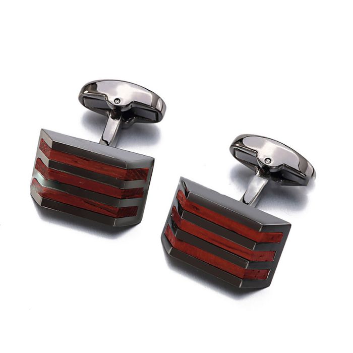 Khuy Măng Sét Meri MS10 Màu Xám Đen - Đỏ