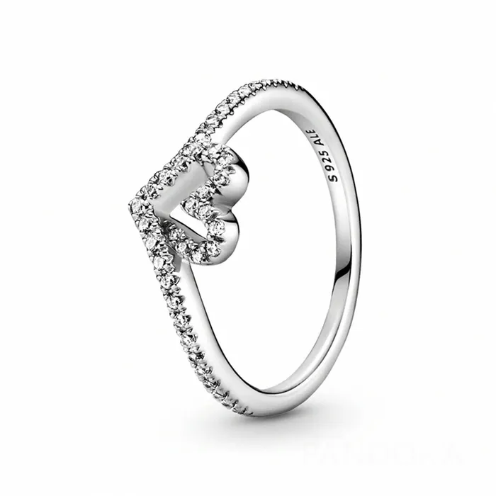 Nhẫn Nữ Pandora Bague Cœur Vœu Scintillant 199302C01 Màu Bạc Size 52