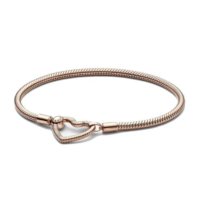 Vòng Đeo Tay Pandora Moments Khóa Trái Tim 582257C00 Màu Vàng Hồng