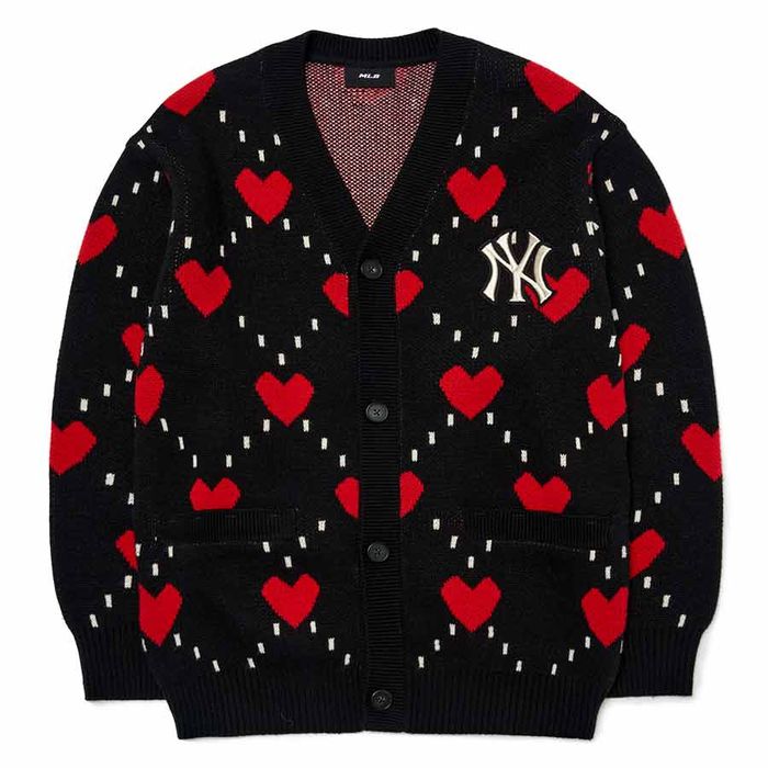 Áo Cardigan MLB New York Yankees 3AKCH0224-50BKS Màu Đen Đỏ