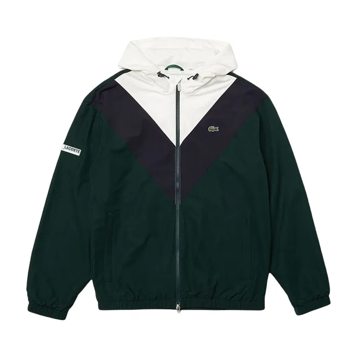 Áo Khoác Lacoste Men's Lightweight Colorblock Hooded Jacket BH1949 00 FFY Màu Xanh Phối Trắng Size 48