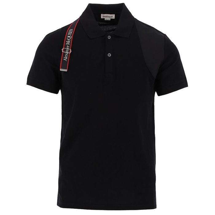 Áo Polo Alexander McQueen With Logo 625245 QSX33 1000 Màu Đen Size XS