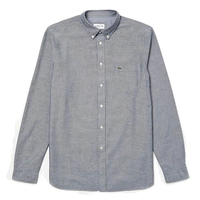 Áo Sơ Mi Lacoste Button Down Oxford Shirt CH4976 166 Màu Xám Size S