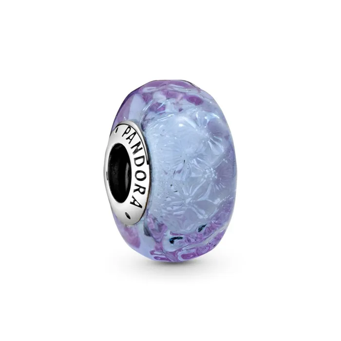 Hạt Vòng Charm Pandora Wavy Lavender Murano Glass 798875C00 Màu Tím
