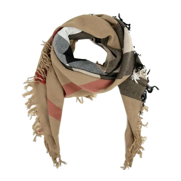 Khăn Quàng Cổ Burberry House Check Women's Camel Signature Wool 38414031 Phối Màu