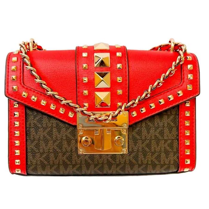 Túi Đeo Vai Michael Kors MK Rose DK Sgria MLT Small Xbody Code 35S1GXOC1B Màu Đỏ - Nâu