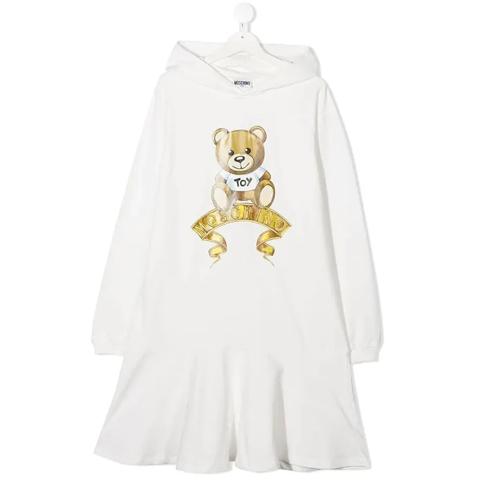 Váy Trẻ Em Moschino Dress With Toy And Logo Graphic Cloud HDV097 LDA16 Màu Trắng
