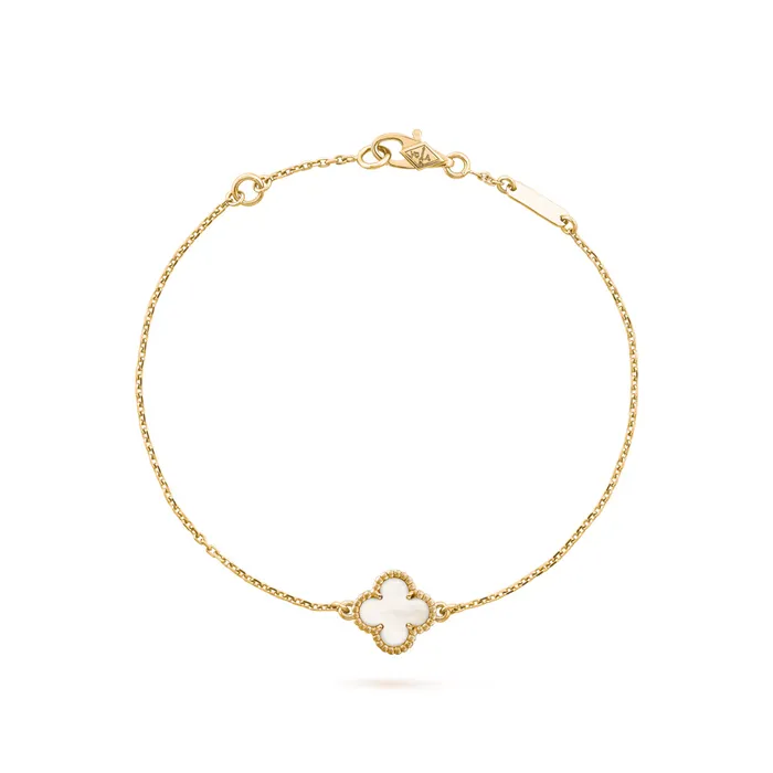 Vòng Đeo Tay Jewery Luxury Sweet Alhambra Bracelet VCARF68800 Bản 9mm Màu Vàng Gold