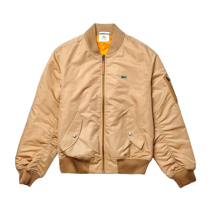 Áo Bomber Lacoste L!ve Unisex Reversible Monogram Patterned Bomber Jacket BH9679 Màu Nâu Size S