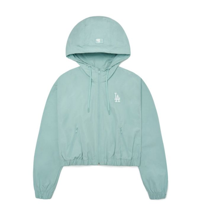 Áo Khoác Gió MLB Crop LA Dodgers 3FWJB5224-07BLL Màu Xanh Mint