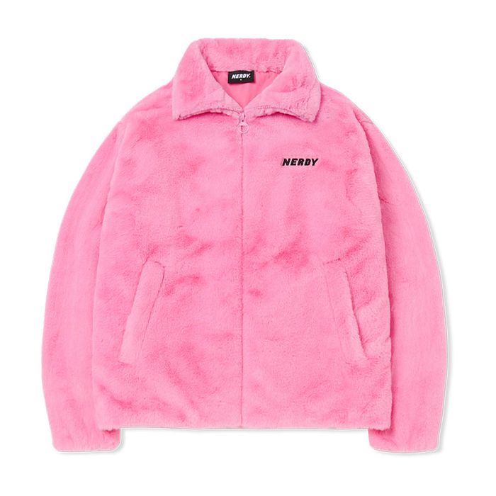 Áo Khoác Lông Nerdy Jacket Mullie Màu Hồng