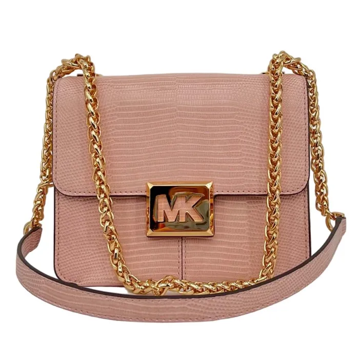 Túi Đeo Chéo Michael Kors MK Sonia Embossed Square Small Shoulder Crossbody In Powder Blush 35H1G6SC5E Màu Hồng