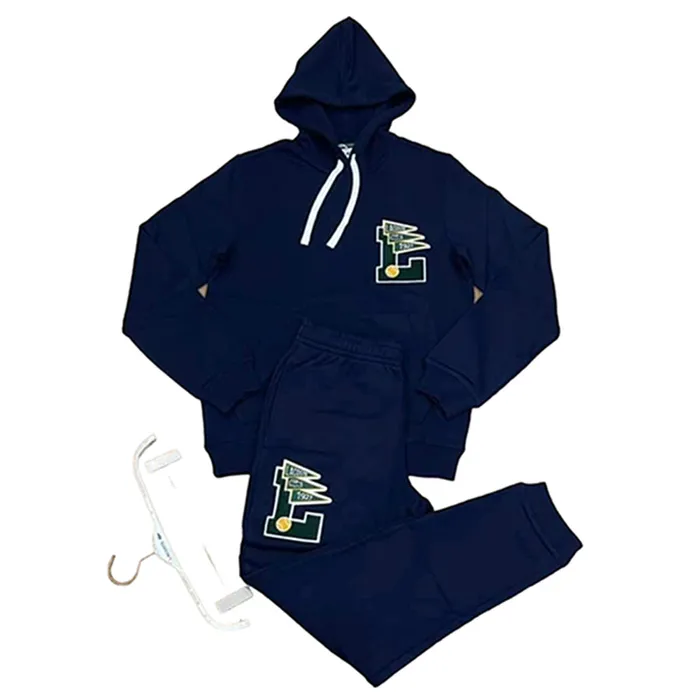 Bộ Quần Áo Nỉ Lacoste Fleece Pennants Badge Tracksuit Jogger Pants Navy Size L