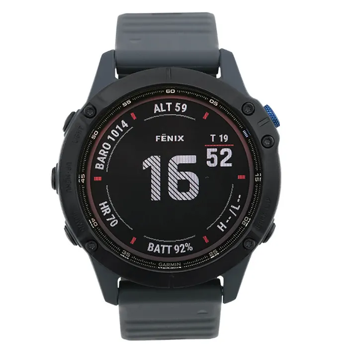 Đồng Hồ Thông Minh Garmin Fenix 6 Pro Solar Dây Silicone Màu Xám