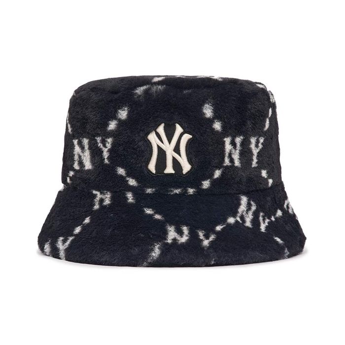 Mũ MLB Bucket Monogram kim cương New York Yankees 3AHTMF226-50BKS Màu Đen