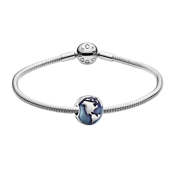 Set Vòng Đeo Tay + Hạt Vòng Charm Pandora Blue Future Panduo Bracelet Màu Xanh Bạc
