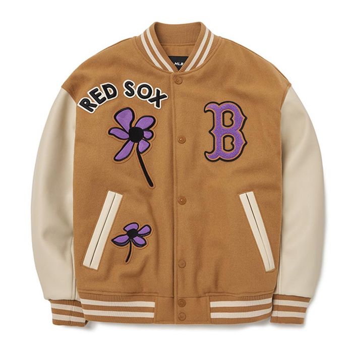 Áo Bomber MLB Floral Wappen Jumper Boston Red Sox 3AJPF0124-43BGD Màu Nâu