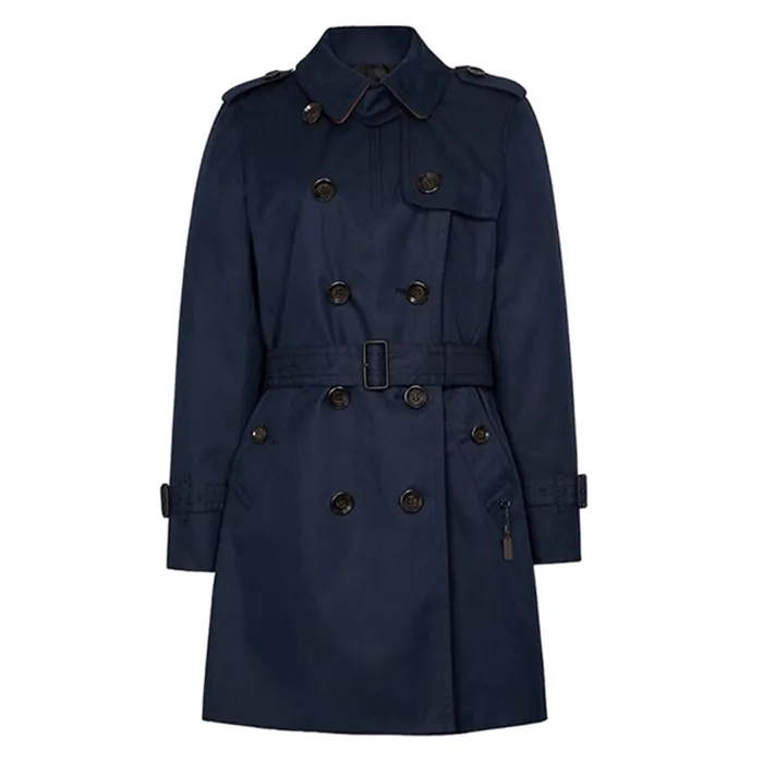 Áo Măng Tô Nữ Coach Trench 34024 Màu Xanh Navy Size XS