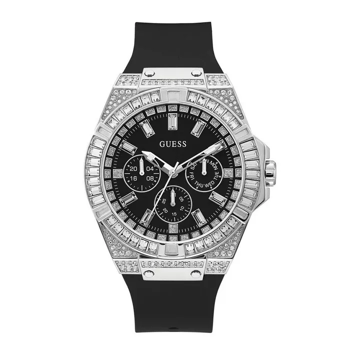 Đồng Hồ Nam Guess Quartz Black Silicone Men's Watch GW0208G1 Màu Đen 