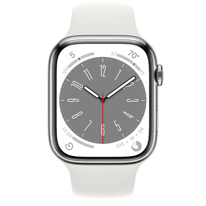 Đồng Hồ Thông Minh Apple Watch S8 LTE 41mm Viền Thép Màu Trắng