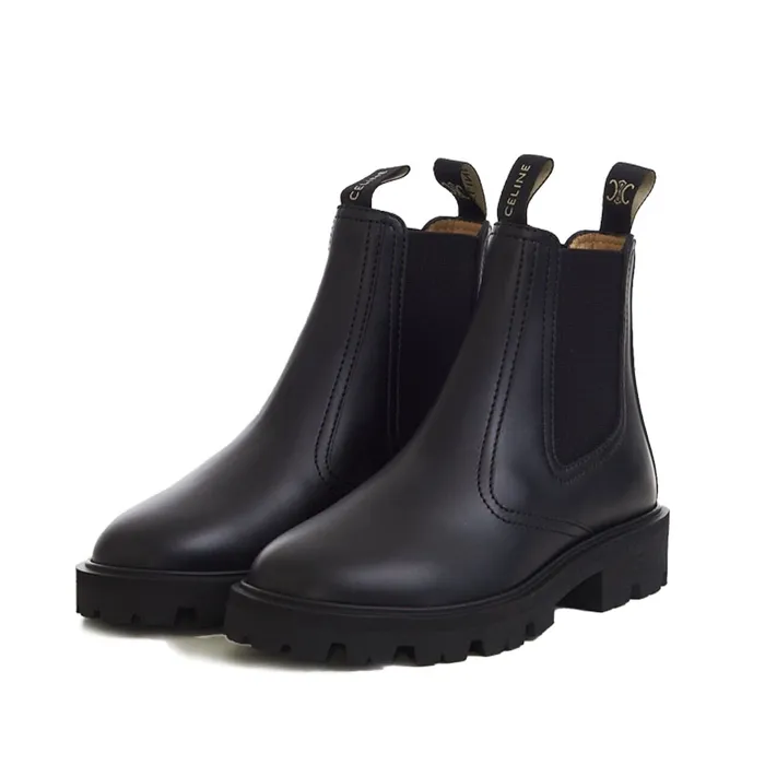 Giày Boot Celine  Margaret Chelsea Boot In Calfskin Black Màu Đen