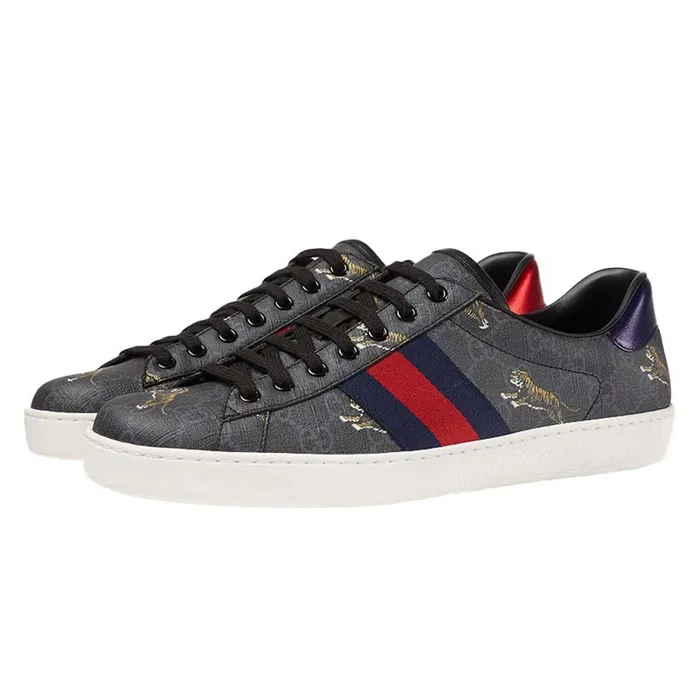 Giày Sneaker Gucci  Baskets En Toile GG Supreme Ace Pour Homme Màu Xám Size 39.5