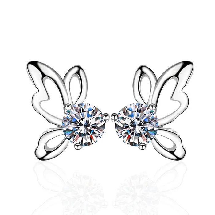 Khuyên Tai LiLi Jewelry Hồ Điệp  Đính Kim Cương Moissanite Lili_665391 Màu Bạc