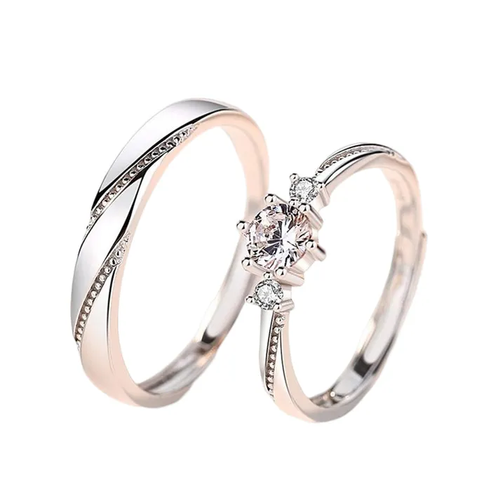 Nhẫn Đôi LiLi Jewelry All Of Love Đính Đá CZ  Lili_614281 Màu Bạc