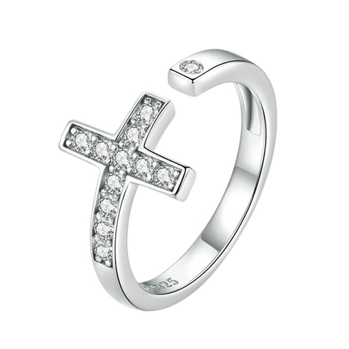 Nhẫn LiLi Jewelry Hình Thánh Giá Đính Đá Cz Lili_637147 Màu Bạc