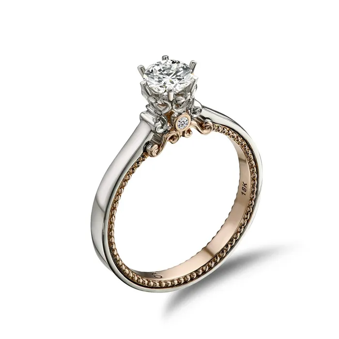 Nhẫn Sherlyn Diamond RS3179 Vàng Trắng Phối Vàng Hồng 18k Đính Kim Cương Màu Trắng