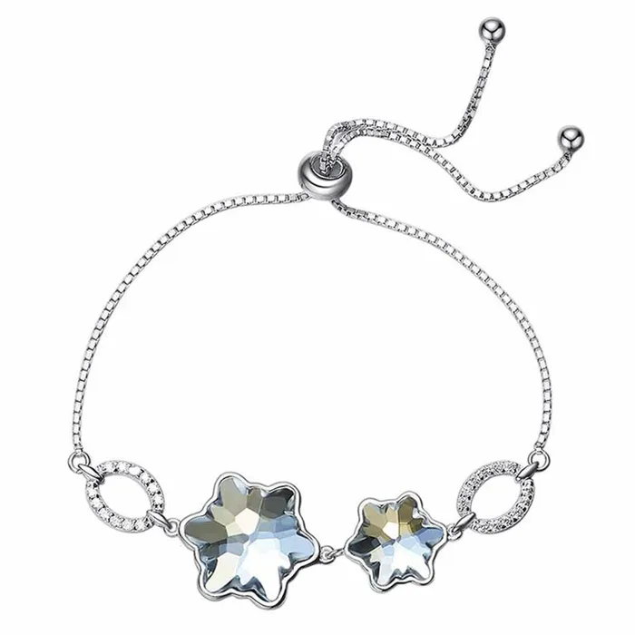 Vòng Đeo Tay LiLi Jewelry Mạ Bạch Kim Đính Đá Swarovski Lili_929485 Màu Bạc