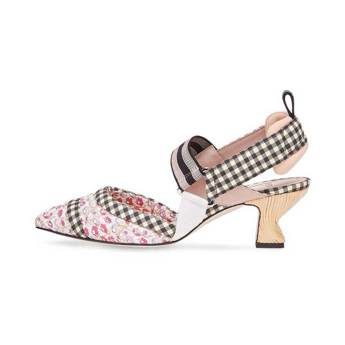 Giày Cao Gót Fendi Colibri Floral Slingback Pumps Màu Hồng Size 37