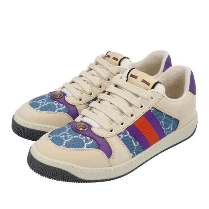 Giày Sneaker Gucci Screener Blue Lame Phối Màu Size 35