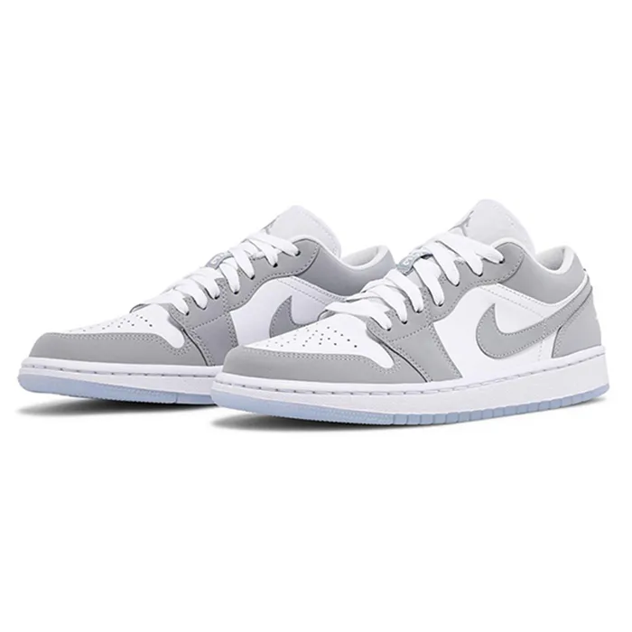 Giày Thể Thao Nike Air Jordan 1 Low White Wolf Grey DC0774-105 Màu Trắng Xám Size 37.5