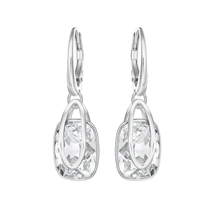 Khuyên Tai Swarovski Holding Drop Earringswhite, Rhodium Plated 5528487 Màu Bạc