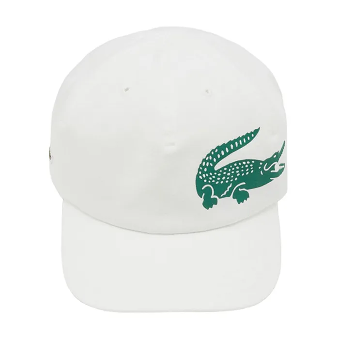 Mũ Lacoste Crocodile Logo Design 5 Panel Cap Màu Trắng