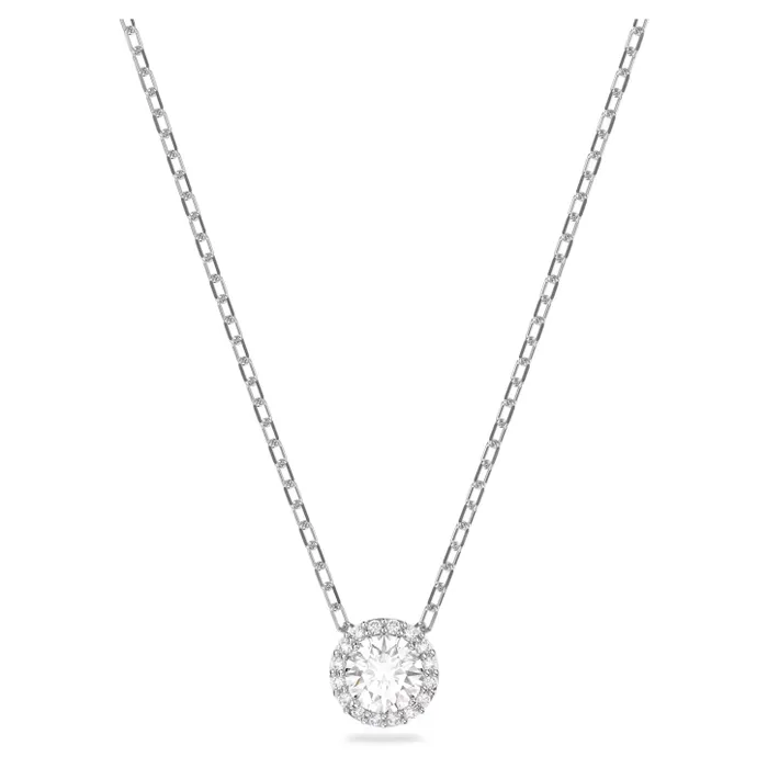 Dây Chuyền Swarovski Angelic Pendant Round Cut, White, Rhodium Plated 5567931 Màu Bạc Sang Trọng