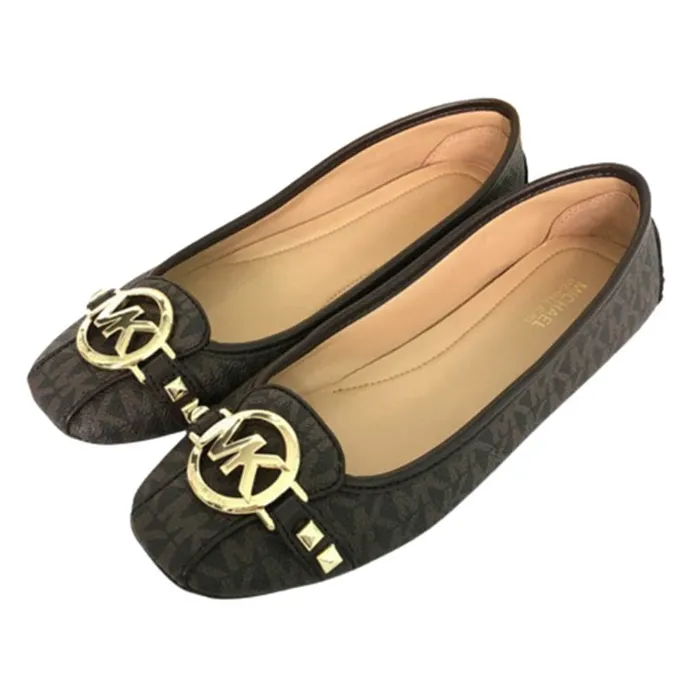 Giày Bệt Michael Kors Mk Fulton Signature Brown Stud Màu Nâu Size 37