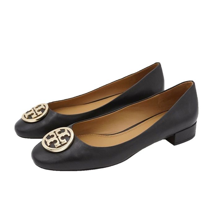 Giày Cao Gót Tory Burch Benton Ballet Nappa Leather Flats 64086 Màu Đen Size 37