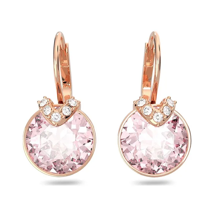 Khuyên Tai Nữ Swarovski Bella V Drop Earringsround Cut, Pink, Rose Gold-Tone Plated 5662114 Màu Vàng Hồng