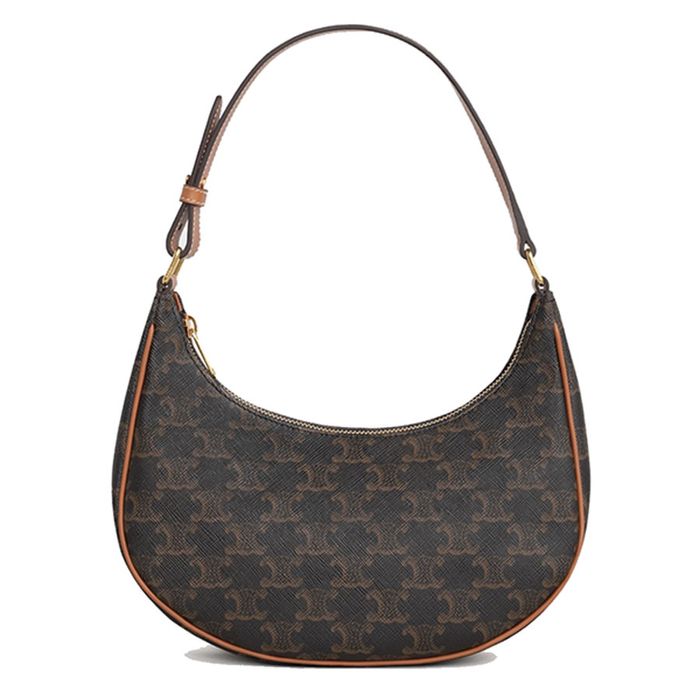 Túi Đeo Vai Celine Ava Bag In Triomphe Canvas And Calfskin Tan Màu Đen Nâu