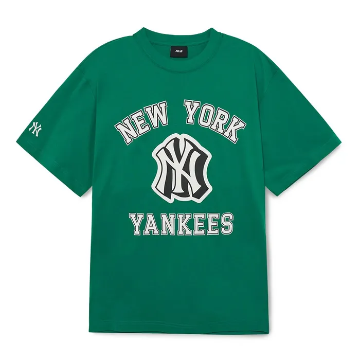 Áo Phông MLB Varsity Overfit New York Yankees Tshirt 3ATSV0233-50GNP Màu Xanh Green Size M