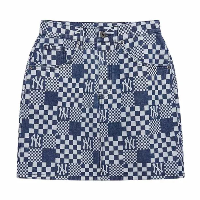 Chân Váy Nữ MLB Denim A Checkerboard 3FDSM0223-50BLS Màu Xanh Đậm XS