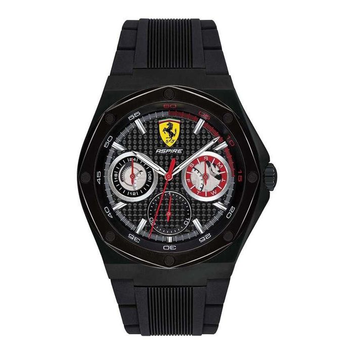 Đồng Hồ Nam Ferrari Men's Aspire Stainless Steel Quartz Watch 0830538 Màu Đen