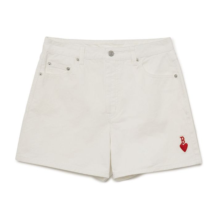 Quần Short MLB Denim Boston Red Sox 3FDPH0133-43CRS Màu Trắng Size S